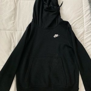 plain black nike hoodie / pullover - funnel neck